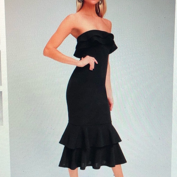 lulus black strapless dress
